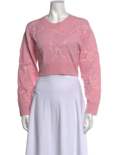 Pre-owned Loveshackfancy Wool Patterned Sweater In Pink