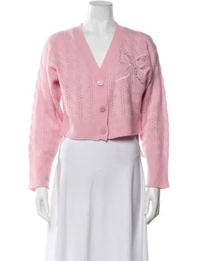Pre-owned Loveshackfancy Wool Patterned Sweater W/ Tags In Pink