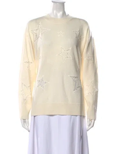 Pre-owned Loveshackfancy Wool Patterned Sweater W/ Tags In White