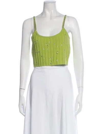 Pre-owned Loveshackfancy Wool Printed Crop Top In Pink