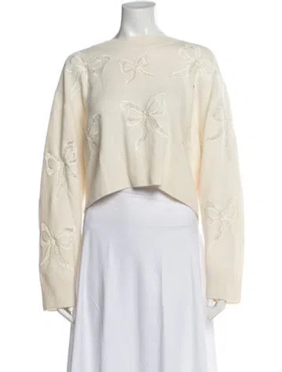 Pre-owned Loveshackfancy Wool Printed Sweater In Neutral