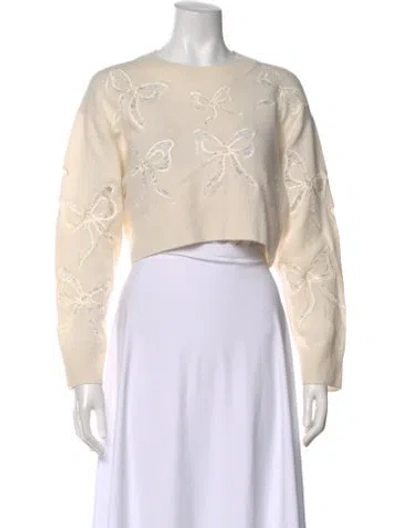 Pre-owned Loveshackfancy Wool Printed Sweater In Neutral