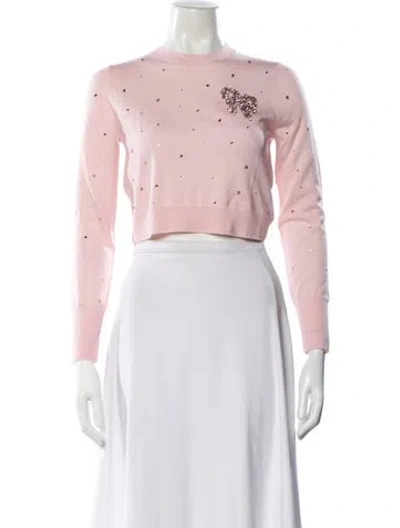 Pre-owned Loveshackfancy Wool Printed Sweater In Pink