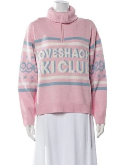 Pre-owned Loveshackfancy Wool Printed Sweater W/ Tags In Pink