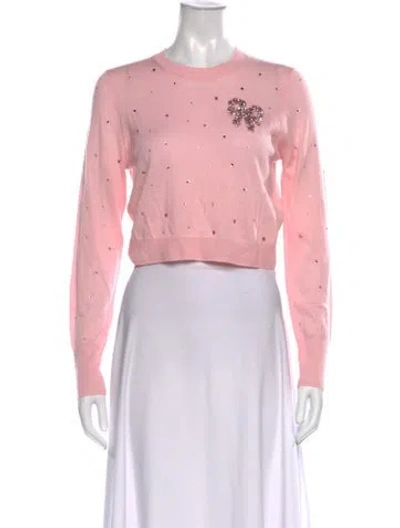 Pre-owned Loveshackfancy Wool Printed Sweater W/ Tags In Pink