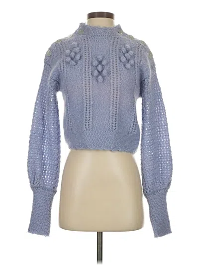 Pre-owned Loveshackfancy Wool Pullover Sweater In Blue