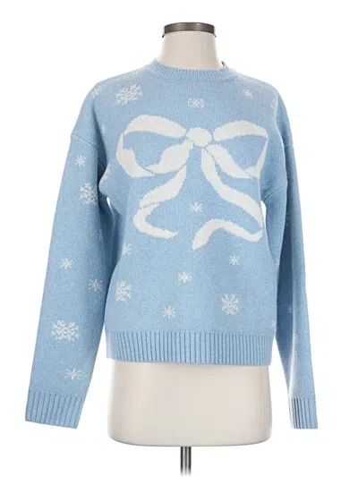Pre-owned Loveshackfancy Wool Pullover Sweater In Blue