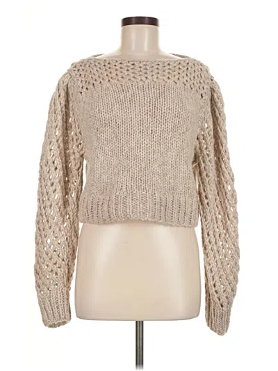 Pre-owned Loveshackfancy Wool Pullover Sweater In Brown