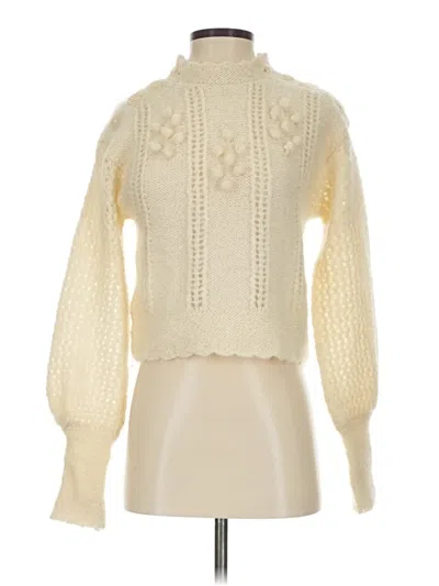 Pre-owned Loveshackfancy Wool Pullover Sweater In White