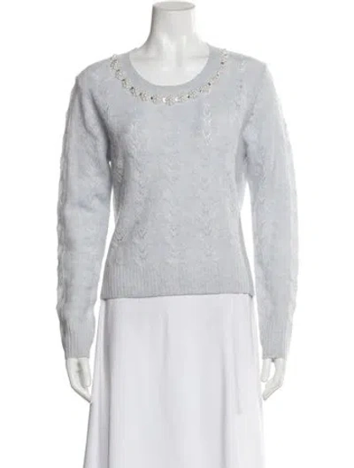 Pre-owned Loveshackfancy Wool Scoop Neck Sweater In Blue