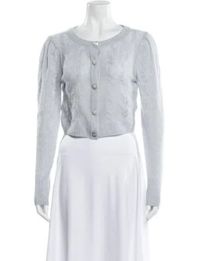 Pre-owned Loveshackfancy Wool Scoop Neck Sweater In Blue