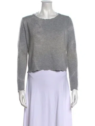 Pre-owned Loveshackfancy Wool Scoop Neck Sweater In Gray