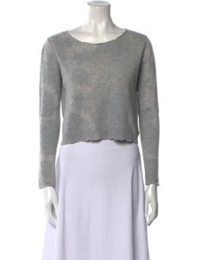 Pre-owned Loveshackfancy Wool Scoop Neck Sweater In Gray
