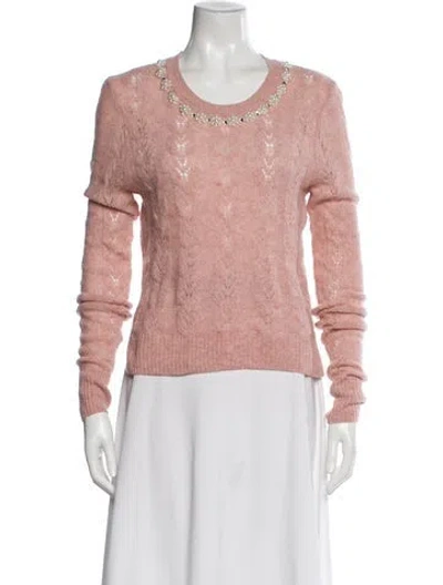 Pre-owned Loveshackfancy Wool Scoop Neck Sweater In Pink