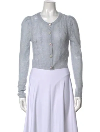 Pre-owned Loveshackfancy Wool Scoop Neck Sweater W/ Tags In Blue