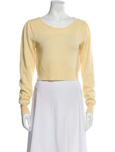 Pre-owned Loveshackfancy Wool Scoop Neck Sweater In Yellow