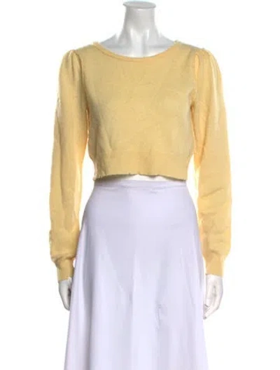 Pre-owned Loveshackfancy Wool Scoop Neck Sweater In Yellow