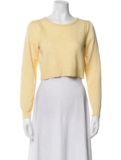 Pre-owned Loveshackfancy Wool Scoop Neck Sweater In Yellow