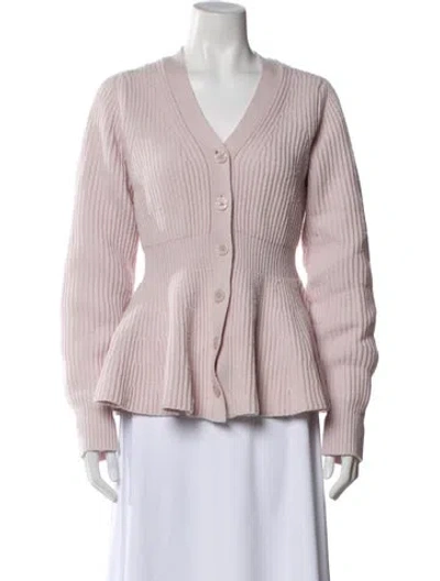 Pre-owned Loveshackfancy Wool Striped Sweater In Pink