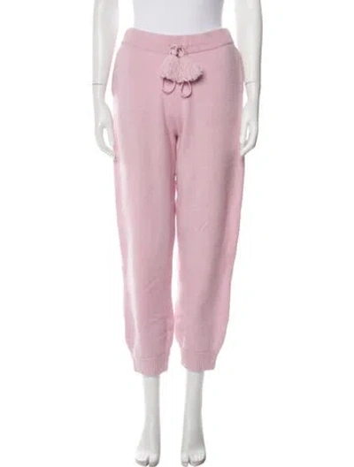Pre-owned Loveshackfancy Wool Tassel Accents Sweatpants In Pink