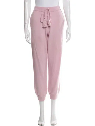 Pre-owned Loveshackfancy Wool Tassel Accents Sweatpants In Pink