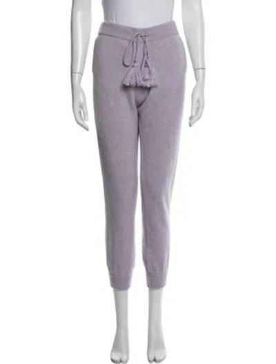 Pre-owned Loveshackfancy Wool Tassel Accents Sweatpants In Purple