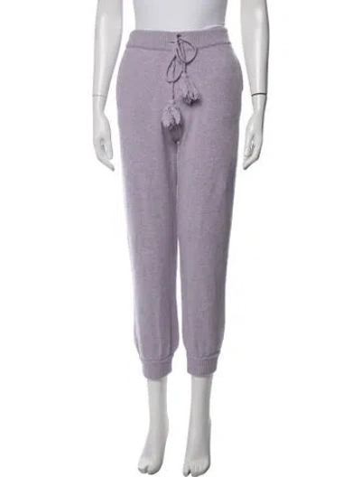 Pre-owned Loveshackfancy Wool Tassel Accents Sweatpants In Purple
