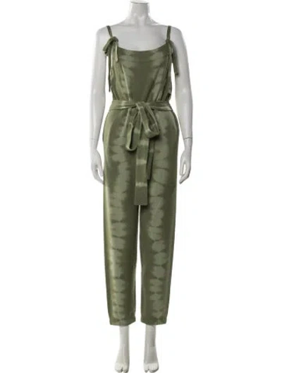 Pre-owned Loveshackfancy Wool Tie-dye Print Jumpsuit In Green