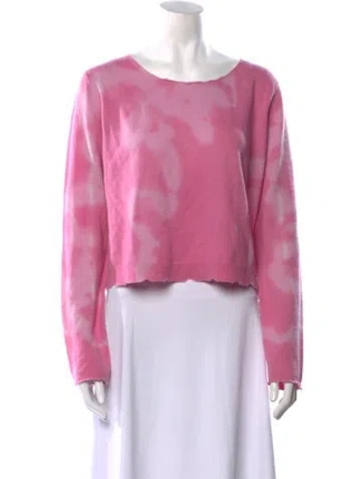 Pre-owned Loveshackfancy Wool Tie-dye Print Sweater In Pink