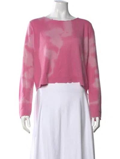 Pre-owned Loveshackfancy Wool Tie-dye Print Sweater In Pink