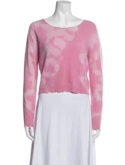 Pre-owned Loveshackfancy Wool Tie-dye Print Sweater In Pink