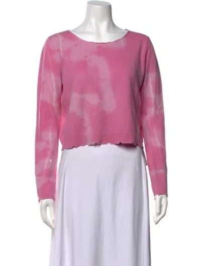 Pre-owned Loveshackfancy Wool Tie-dye Print Sweater In Pink