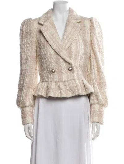 Pre-owned Loveshackfancy Wool Tweed Pattern Blazer W/ Tags In Multicolor