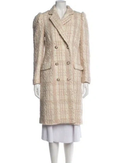 Pre-owned Loveshackfancy Wool Tweed Pattern Coat In Neutral