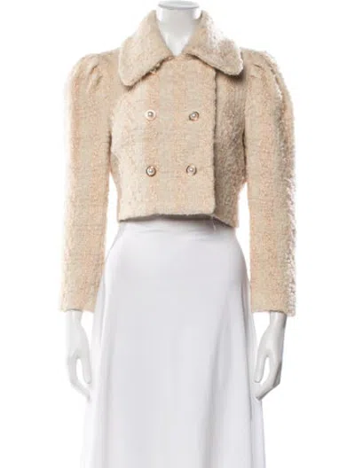 Pre-owned Loveshackfancy Wool Tweed Pattern Jacket In Neutrals