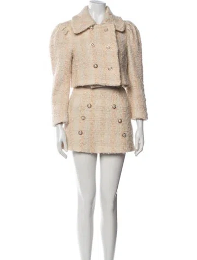 Pre-owned Loveshackfancy Wool Tweed Pattern Skirt Set In Neutrals