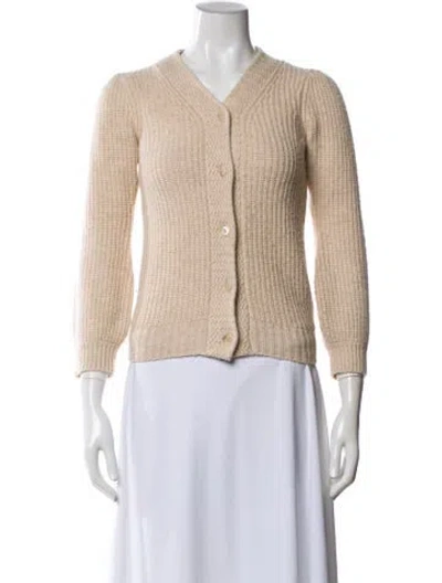 Pre-owned Loveshackfancy Wool V-neck Sweater In Blue