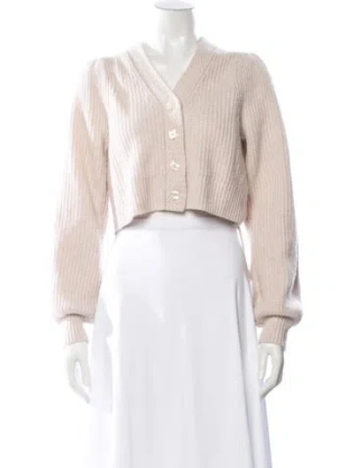 Pre-owned Loveshackfancy Wool V-neck Sweater In Blue