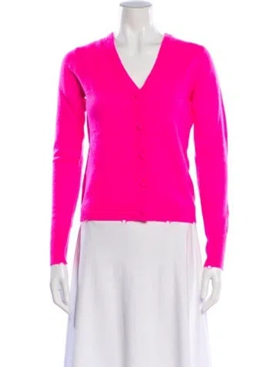 Pre-owned Loveshackfancy Wool V-neck Sweater In Pink