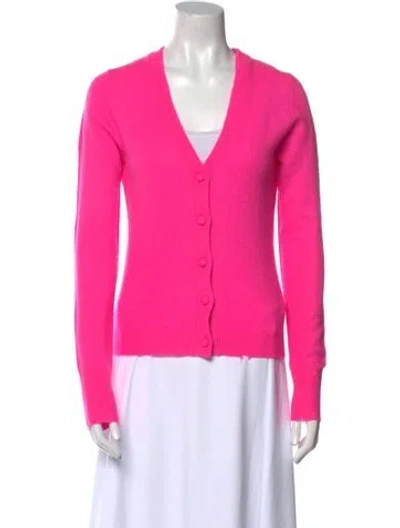 Pre-owned Loveshackfancy Wool V-neck Sweater In Pink