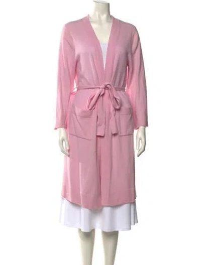 Pre-owned Loveshackfancy Wool V-neck Sweater In Pink