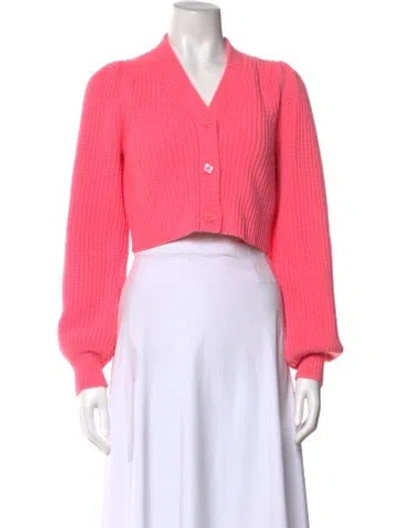Pre-owned Loveshackfancy Wool V-neck Sweater In Pink