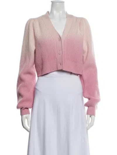 Pre-owned Loveshackfancy Wool V-neck Sweater In Pink
