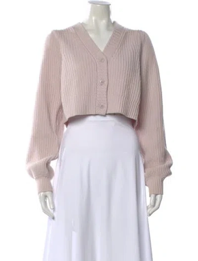 Pre-owned Loveshackfancy Wool V-neck Sweater In Pink