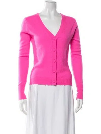 Pre-owned Loveshackfancy Wool V-neck Sweater In Pink