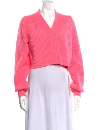 Pre-owned Loveshackfancy Wool V-neck Sweater In Pink