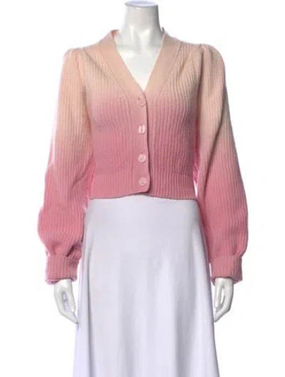 Pre-owned Loveshackfancy Wool V-neck Sweater In Pink