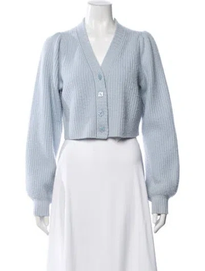 Pre-owned Loveshackfancy Wool V-neck Sweater In White