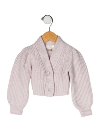 Pre-owned Loveshackfancy Babies' Wool-cashmere Blend Cardigan In Purple