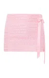 Loveshackfancy Wyana Ribbon-tweed Mini Skirt In Pink